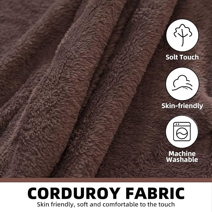 5FT，Big Bean Bag Chairs for Adults，Large beanbag with Filler Included，Memory Foam Material，Easy to Clean and Washable Corduroy Fabric，Suitable for Living Room and Bedroom (Brown, 5 Foot)