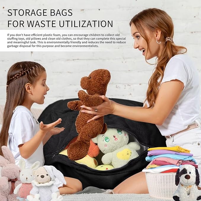 Bean Bag Chair for Adults 4FT,Soft Removable Cover for Teens/Girls Bedroom,Fluffy Giant Round Floor Beanbag Lounger Chairs (No Filler,Black)