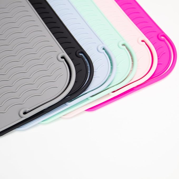 ANGENIL Silicone Heat Mat for Hair Tools - Flat Iron and Curling Iron Pad, Heat-Resistant Travel Case, 9" x 6.5"