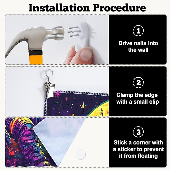 BVBOX Astronaut Space Blacklight Tapestry 79"x59", UV Reactive Astronaut Moon Garden Flower Universe Galaxy Planet Glow in Dark Tapestries, Black Light Neon Upright Poster Wall Hanging Backdrop Decor for Bedroom Living Room