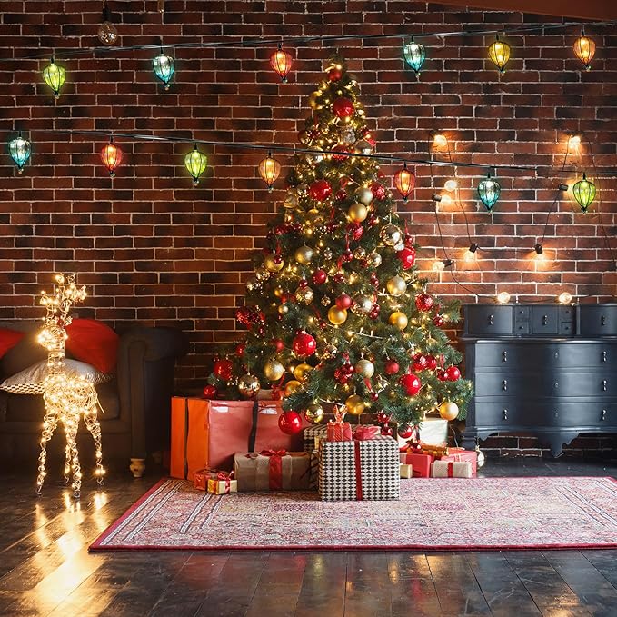 16 Pcs of 11FT Multicolor String Lights with 10 Bulbs, UL Listed Connectable Waterproof Decorative LED Lights Hanging for Backyard Patio, Indoor/Outdoor for Christmas Wedding Party Festival Lighting