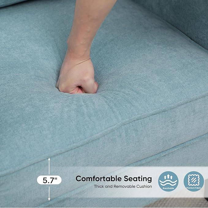 Accent Chairs Set of 2, Upholstered Living Room Chairs with Side Pockets, Mid Century Modern Reading Chair for Bedroom, Comfy Armchair Single Sofa Side Chair for Office, Small Room, Teal Green