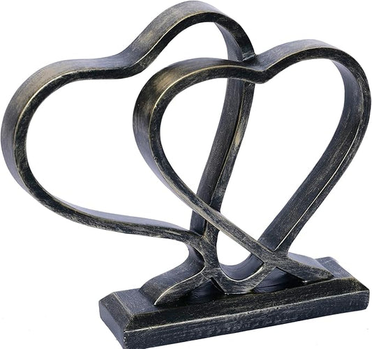Heart Sculpture for Living Room Decor Heart Decoration Gift for Her and Him Love Wedding Anniversary Couples Gift Modern Heart Statue for Home Coffee Table Dining Table Centerpiece Birthday Gift