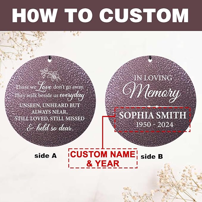 ASTARIN Personalized Wind Chimes Memorial, Sympathy Wind Chime Sorry for Your Loss Gifts, in Memory of Loved One Gift for Women Friend Loss of Husband Wife(Produced in USA)