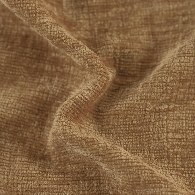 CaliTime Throw Pillow Covers Decorative 18 X 18 Inches Pack of 2 Cozy Chenille Cushion Case for Couch Sofa Bed Living Room Home Apricot Brown