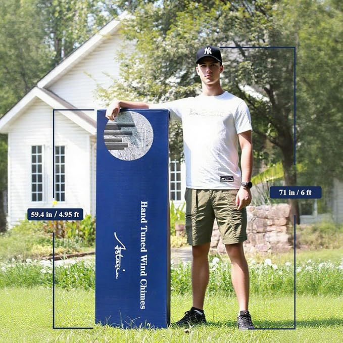 ASTARIN 90 Inch Wind Chimes for Outside with Precision Tuned, Extra Large Handcrafted Wind Chimes Outdoor Bass Tone for Patio, Backyard, Garden, and Outdoor Decor,Black