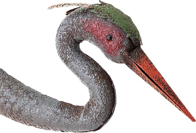 Alpine Corporation 30" Tall Outdoor Rustic Metal Bowing Crane Statue Yard Art Decoration