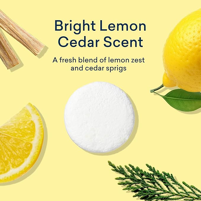 BLUELAND Toilet Bowl Cleaner Tablets, 2-Pack, 28 Count, Lemon Cedar, Plastic-Free, No Harsh Chemicals, Plant-Based