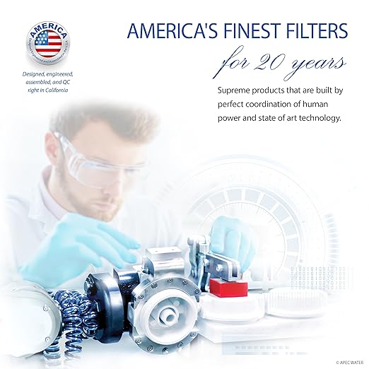 APEC Water Systems ROES-100 Essence Series Top Tier 5-Stage Certified Ultra Safe Reverse Osmosis Drinking Water Filter System