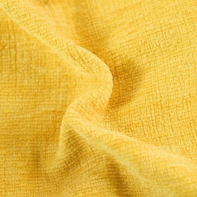 CaliTime Throw Pillow Covers Decorative 12 X 20 Inches Pack of 2 Cozy Chenille Cushion Cases for Couch Sofa Bed Living Room Home Mustard Yellow