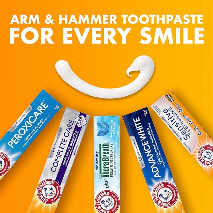 ARM & HAMMER Advance White Toothpaste, Teeth Whitening Baking Soda Toothpaste with Stain Defense Technology and Fluoride, Clean Mint Flavor, 6.0 Oz (4 Pack)