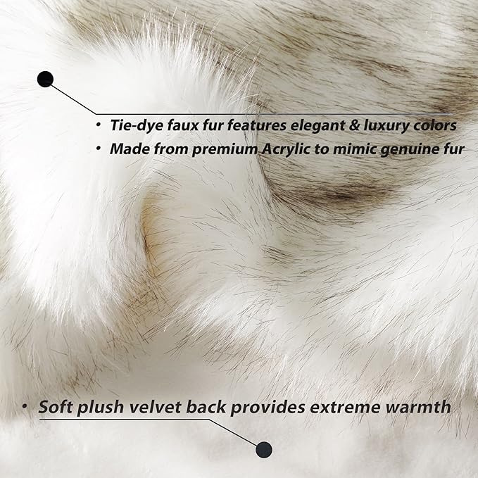 BATTILO HOME Luxury White Faux Fur Throw Blanket Long Pile with Black Tips, 51"x67", Super Warm Thick Faux Fur Blanket for Couch, Bed, Fuzzy Fluffy Elegant Cozy Blanket
