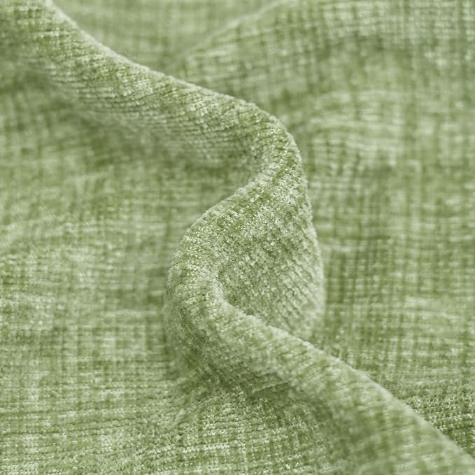 CaliTime Throw Pillow Covers Decorative 24 X 24 Inches Pack of 2 Cozy Chenille Cushion Cases for Couch Sofa Bed Living Room Home Sage Green