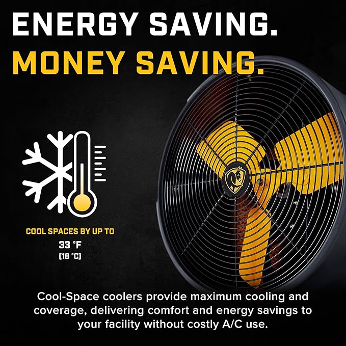 Big Ass Fans - Cool-Space 350 - Portable Evaporative Swamp Cooler, Indoor and Outdoor Use, 16 Gallon Capacity, Variable Speed for Ultimate Cooling in Workshops and Garages