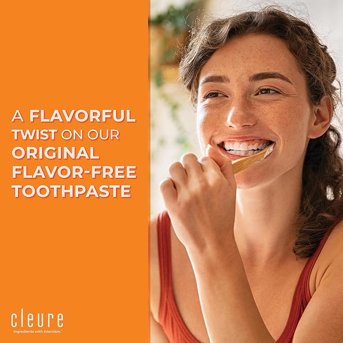 Cleure Natural Cinnamon Toothpaste - Flavor-Free, Fluoride-Free - Helps Whiten Teeth - Natural Great Taste for Children & Adults - Cinnamon Flavor (4oz Tube, Pack of 1)