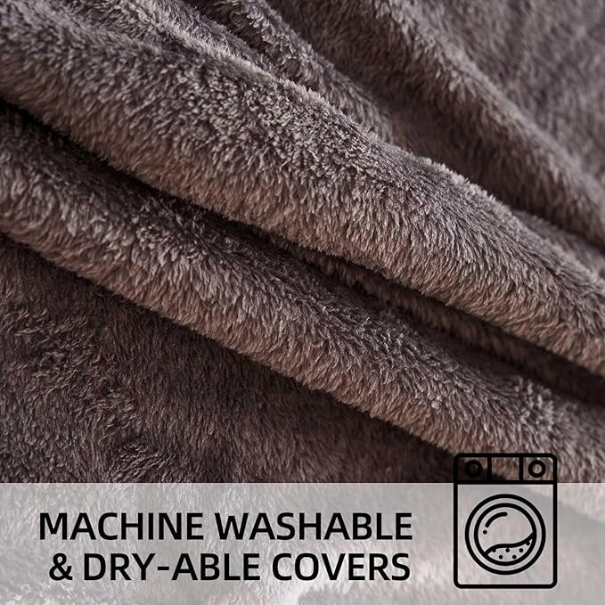 Bean Bag Chair 3Ft, Memory Foam Filled, Large Beanbag Chairs for Adults and Teens, Soft Sofa with Removable Flannel Cover, Round Couch for Living Room Bedroom College Dorm (Brown, 3FT-36×36"×24")