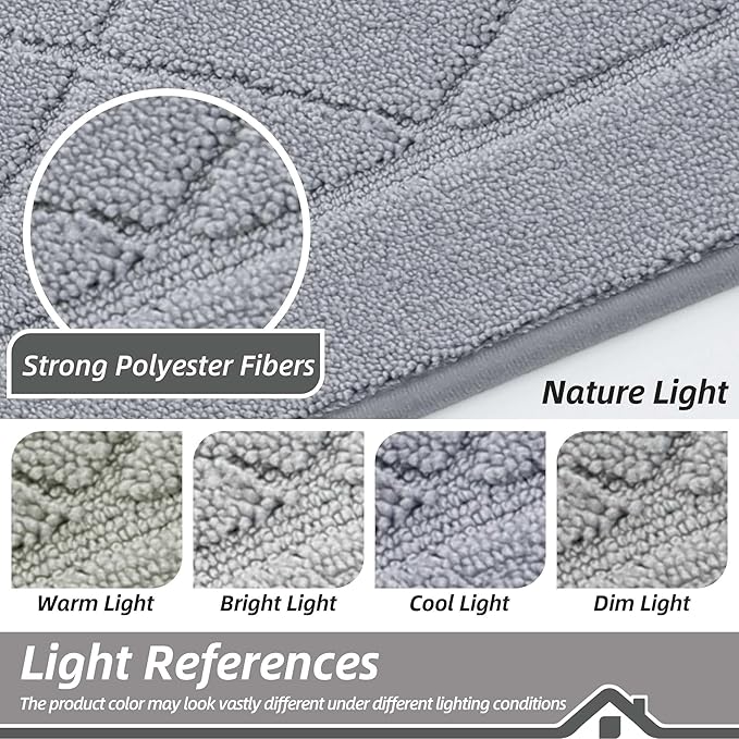 BEQHAUSE Dirt Trapper Door Mat 32" x 48", Doormat Non-Slip Entryway Rugs Washable, Dog Door Mat Stain Resistant and Absorbent Welcome Floor Mat for Front Back Door, Muddy Wet Shoes & Paws, Grey