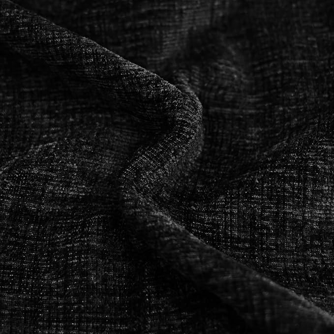 CaliTime Throw Pillow Covers Decorative 12 X 20 Inches Pack of 2 Cozy Chenille Cushion Cases for Couch Sofa Bed Living Room Home Black