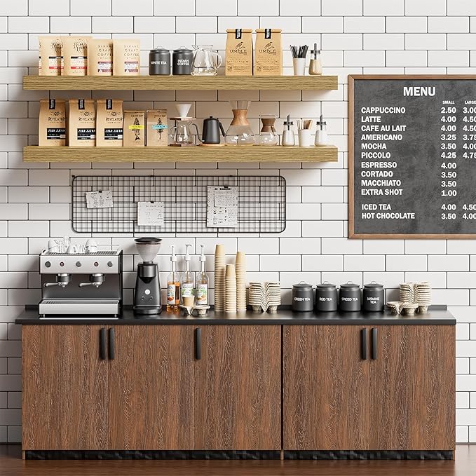 Heimlove 40 Inches Floating Shelves for Wall,9.3" Deep Oak Long Floating Shelves Set of 2,Large Display & Storage Shelf,Wall Shelf for Bathroom Bedroom Living Room Kitchen Office