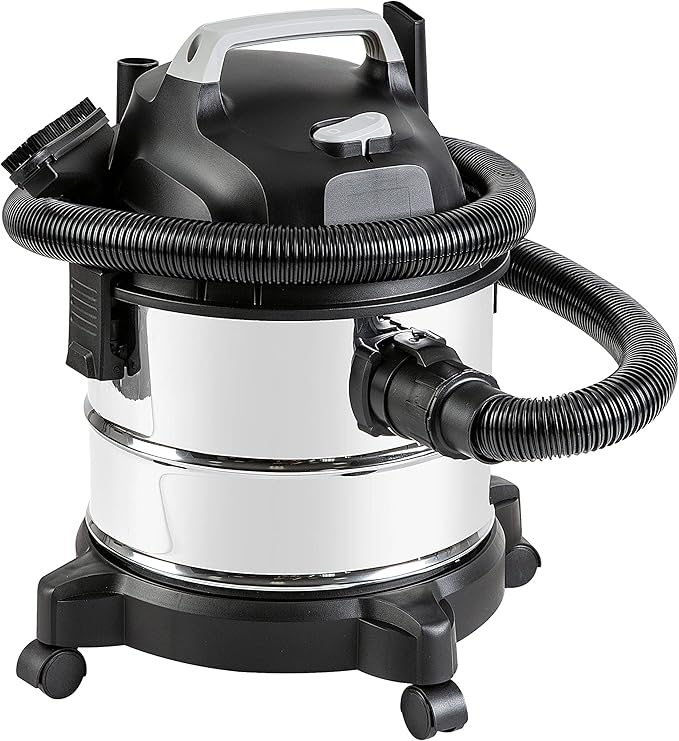 Amazon Basics Wet Dry Vacuum Cleaner, 4 gallon Shop, 3 HP Stainless Steel, Grey/Black