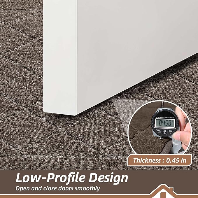 BEQHAUSE Dirt Trapper Door Mat 24" x 60", Doormat Non-Slip Entryway Rugs Washable, Dog Door Mat Stain Resistant and Absorbent Welcome Floor Mat for Front Back Door, Muddy Wet Shoes & Paws, Light Brown