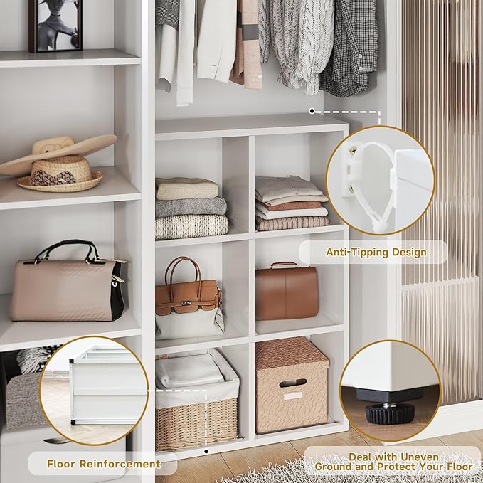 4 Cube Book Shelf - High-Strength Steel Cube Storage Organizer with Open Display Shelves for Living Room