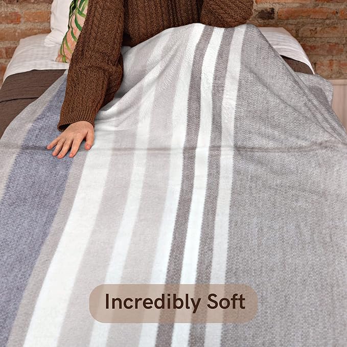 Alpaca Wool Throw Blanket | Super Soft, Lightweight, Breathable and Hypoallergenic | Non-Itchy or Scratchy (Gray White Varicolored, Queen (U.S. Standard))