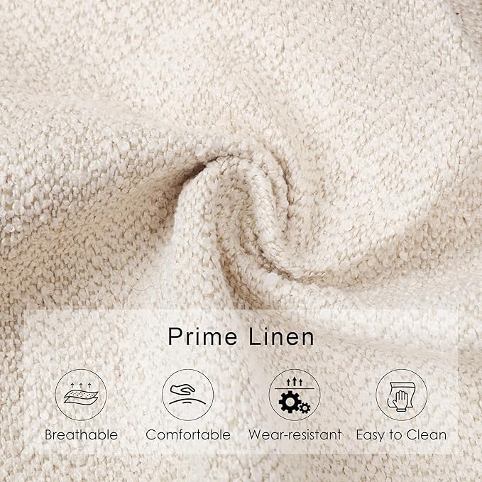 63" Bedroom Bench, Upholstered Entryway Bench, Modern End of Bed Ottoman with Solid Wood Legs and Adjustable Foot Pegs for Entryway, Dining Room and Living Room (Beige Linen)