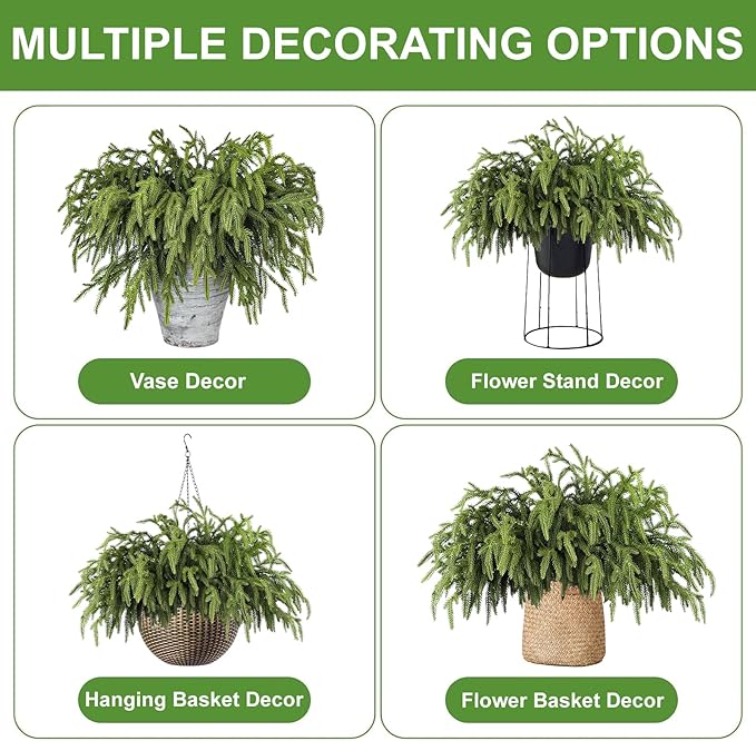 Artgar 100 Pcs Pine Branches - 18 Inch Artificial Green Pine Stem - Real Touch Christmas Greenery Pines Branches for DIY Flower Arrangement Home Indoor Christmas Decor