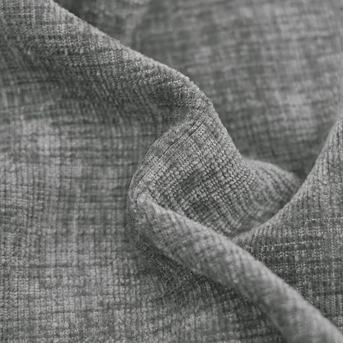 CaliTime Throw Pillow Covers Decorative 22 X 22 Inches Pack of 2 Cozy Chenille Cushion Cases for Couch Sofa Bed Living Room Home Medium Grey