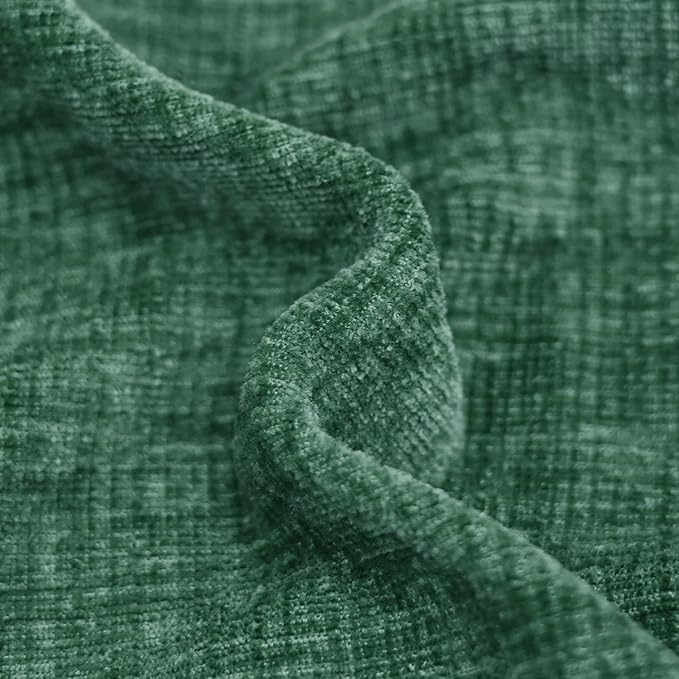 CaliTime Throw Pillow Covers Decorative 26 X 26 Inches Pack of 2 Cozy Chenille Cushion Cases for Couch Sofa Bed Living Room Home Dark Green