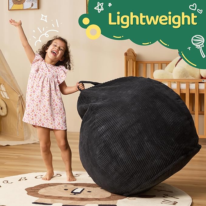 Bean Bag Chairs Teardrop Bean Bag Chair Beanbag Chair with Memory Foam Filled Machine Washable Cover for Living Room, Bedroom (Small,Black)