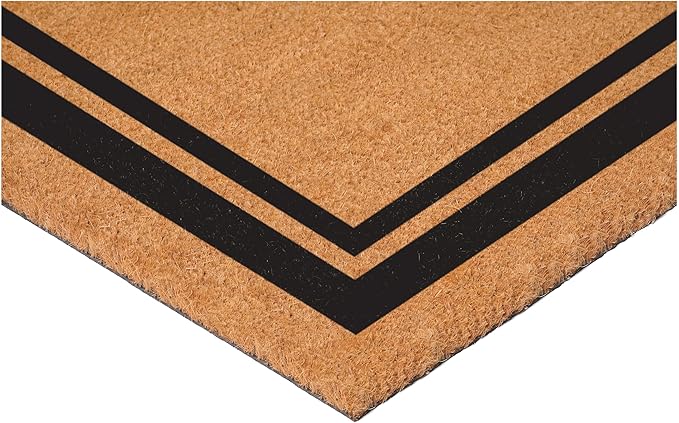 Calloway Mills 152962448 Black Border 24" x 48" Monogram Doormat (Letter N)