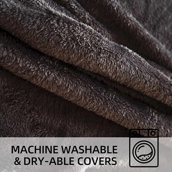 Bean Bag Chair 3Ft, Memory Foam Filled, Large Beanbag Chairs for Adults and Teens, Soft Sofa with Removable Flannel Cover, Round Couch for Living Room Bedroom College Dorm (Black, 3FT-36×36"×24")