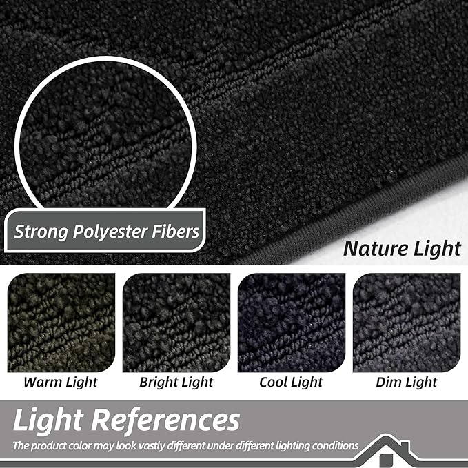 BEQHAUSE Dirt Trapper Door Mat 24" x 36", Doormat Non-Slip Entryway Rugs Washable, Dog Door Mat Stain Resistant and Absorbent Welcome Floor Mat for Front Back Door, Muddy Wet Shoes & Paws, Black