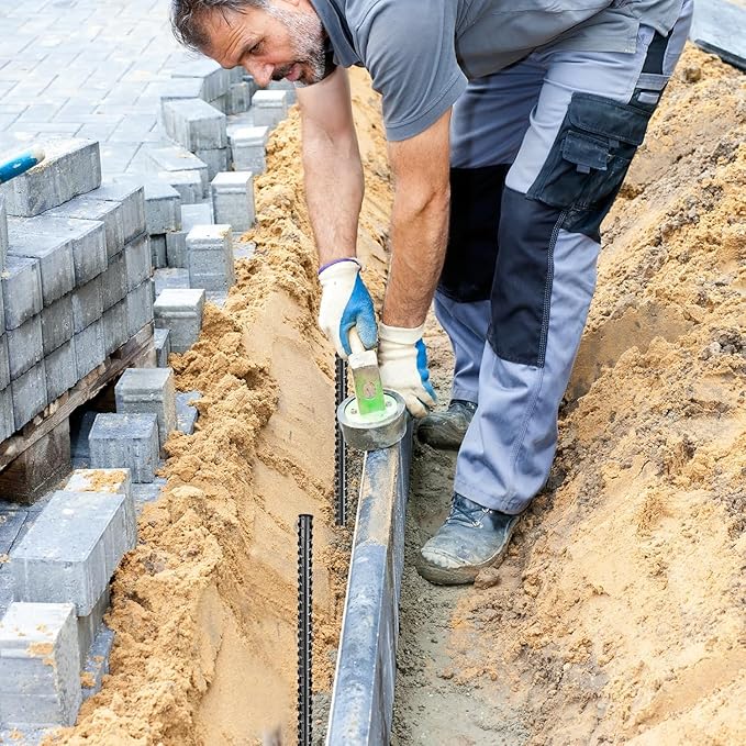 16 inches Rebar Stakes Heavy Duty (34-Pack) Metal Spikes for Concrete Timber, Garden Plant, Straight Steel Stakes for Tent, 3/8" Thickness Ground Anchors with Chisel Point End, Black