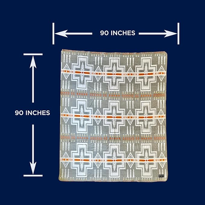 Beacon Blankets Southwestern Agawam Design Throw - 90" x 90" Blanket Only - Premium Plush Blanket Can be Used for Queen or King Size Bed