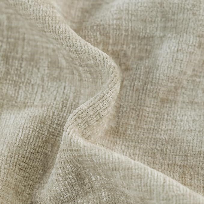 CaliTime Throw Pillow Covers Decorative 16 X 26 Inches Pack of 2 Cozy Chenille Cushion Cases for Couch Sofa Bed Living Room Home Light Taupe