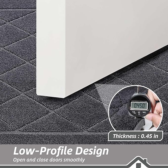 BEQHAUSE Dirt Trapper Door Mat 36" x 60", Doormat Non-Slip Entryway Rugs Washable, Dog Door Mat Stain Resistant and Absorbent Welcome Floor Mat for Front Back Door, Muddy Wet Shoes & Paws, Dark Grey