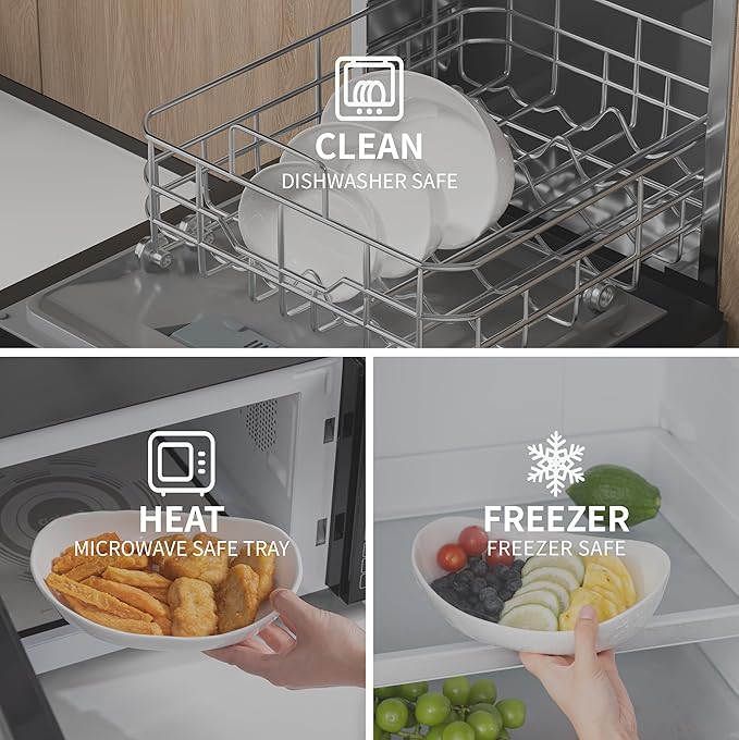 HBlife Fruit Bowl for Kitchen Counter - 2 Tier Fruit Basket with Metal Stand, Ceramic Fruit Holder for Fruit Vegetable Storage, Serving Platters Serving Trays for Party