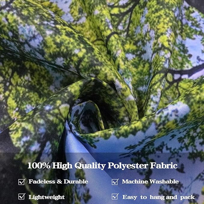 AMM Nature Forest Tree Celling Tapestry Lush Green Treetops Sunlit Tapestry for Bedroom Aesthetic Sky Sunlight Canopy Leaves Landscape Tapestries Wall Hanging for Living Room Dorm Office 60 x 44 Inch