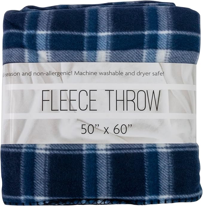 50x60 Throw Blankets, Plaid Fleece Throw Blankets for Bedroom, Couch, Livingroom, Chair, Pets, Outdoors