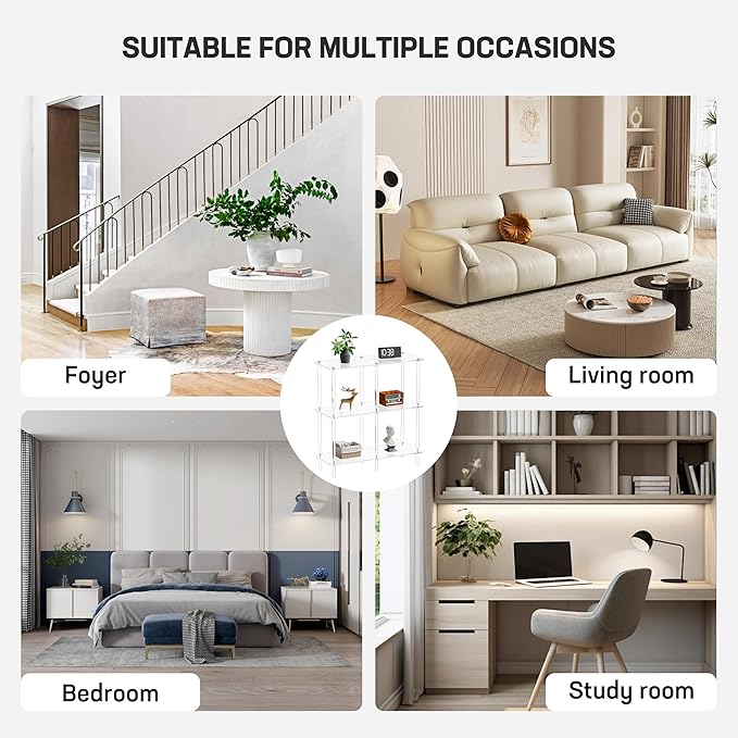 Acrylic Console Table, 29.53" Modern Entryway Table with Storage Shelves, 3 Tier Layer Storage for Foyer, Living Room, Clear.