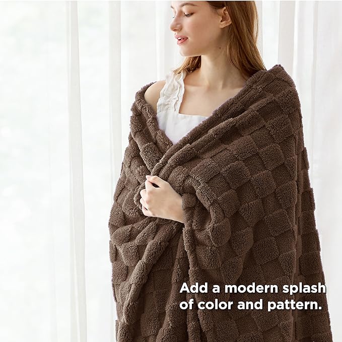 Bedsure GentleSoft Twin Blanket for Bed Dark Brown - Super Soft Cozy Blankets for Women Men Girls, Cute Fuzzy Fleece Throws for Bedroom Couch, 60x80 Inches