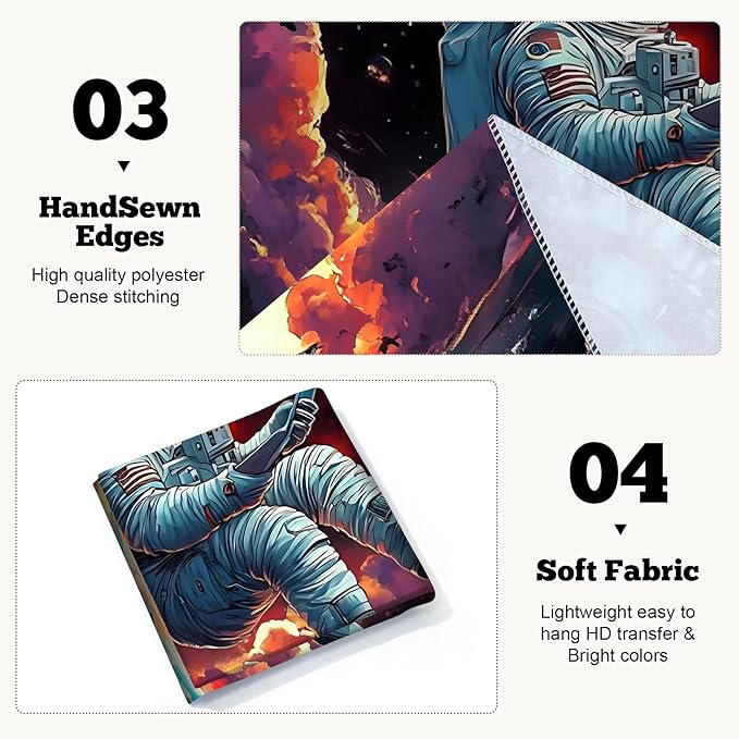BVBOX Astronaut Tapestry Wall Hanging 79"x59" Space Galaxy Nebula Clouds Art Trippy Cosmic Cool Psychedelic Wall Blanket Decor for Bedroom Living Room Dorm