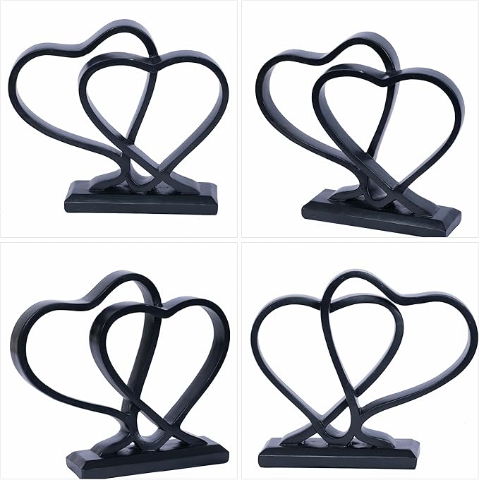 Heart Sculpture for Living Room Decor Heart Decoration Gift for Her and Him Love Wedding Anniversary Couples Gift Modern Heart Statue for Home Coffee Table Dining Table Centerpiece Birthday Gift