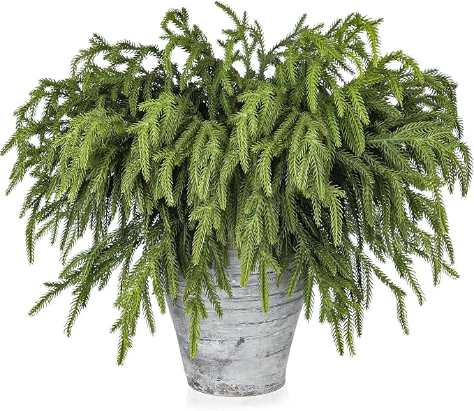 Artgar 30 Pcs Pine Branches - 18 Inch Artificial Green Pine Stem - Real Touch Christmas Greenery Pines Branches for DIY Flower Arrangement Home Indoor Christmas Decor