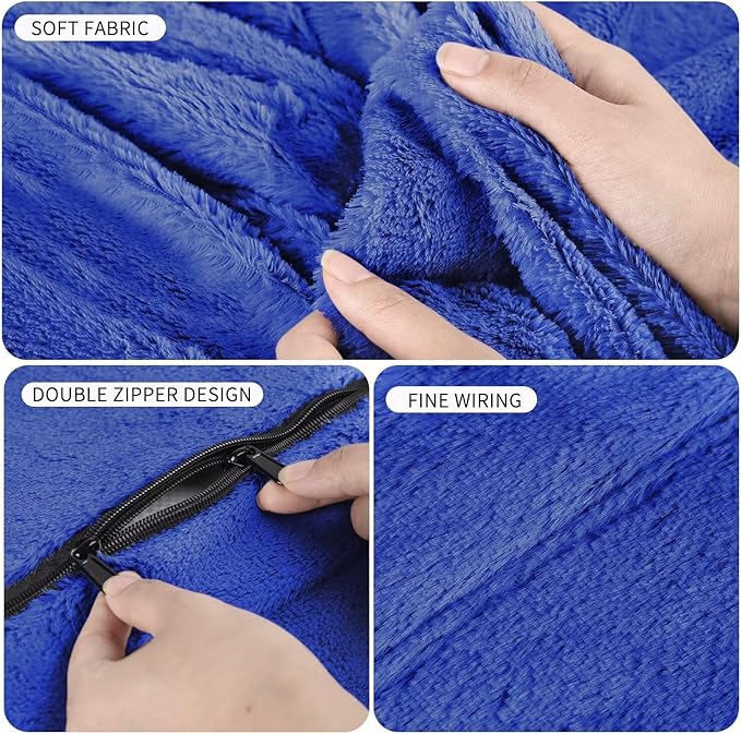 Bean Bag Chair for Adults 8FT,Soft Removable Cover for Teens/Girls Bedroom,Fluffy Giant Round Floor Beanbag Lounger Chairs (No Filler,Sapphire)