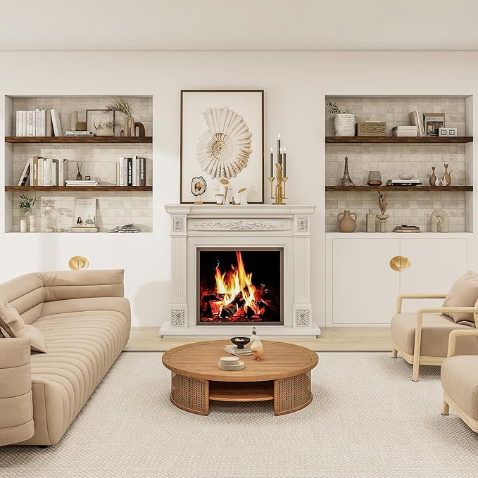 12" Deep Floating Shelves for Wall 48 Inches Long, Heavy Duty Wall Shelves for Bedroom Bathroom Kitchen Laundry Room, Farmhouse Rustic Shelves for Home Decor, 48" X 12" X 2" Set Of 2, Rustic Brown