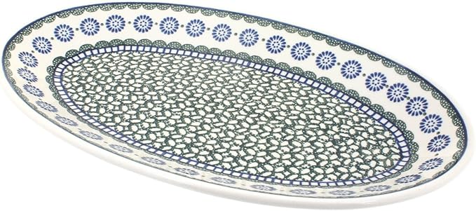Blue Rose Polish Pottery Maia Large Oval Platter